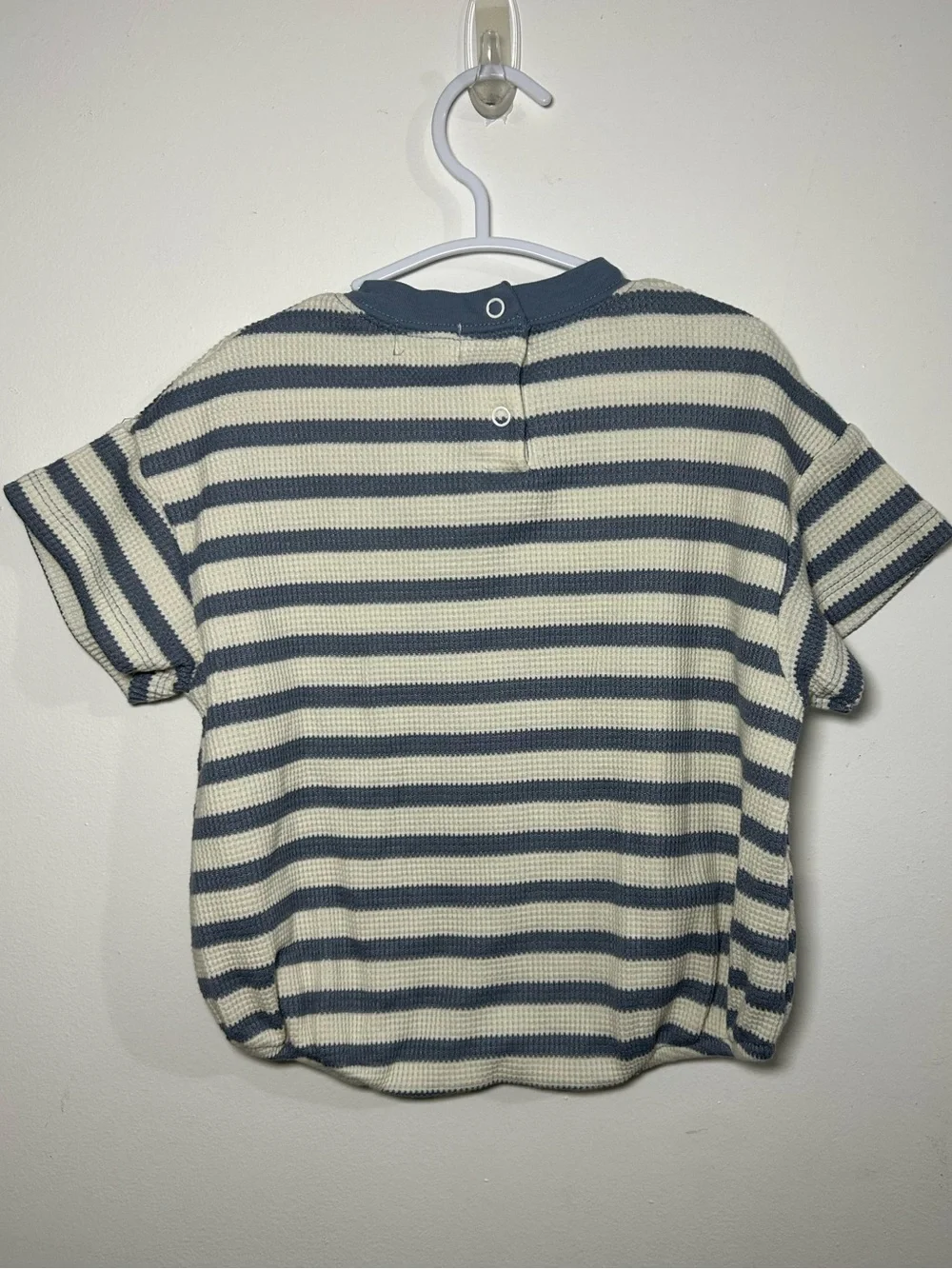 Tullabee Striped Baby Romper Top in Cream and Navy